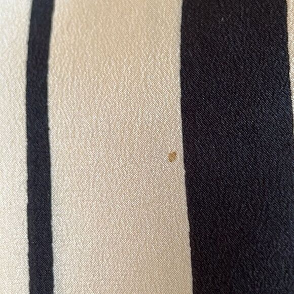 Vintage Ted Lapidus Paris silk black & tan striped long scarf - Picture 8 of 9